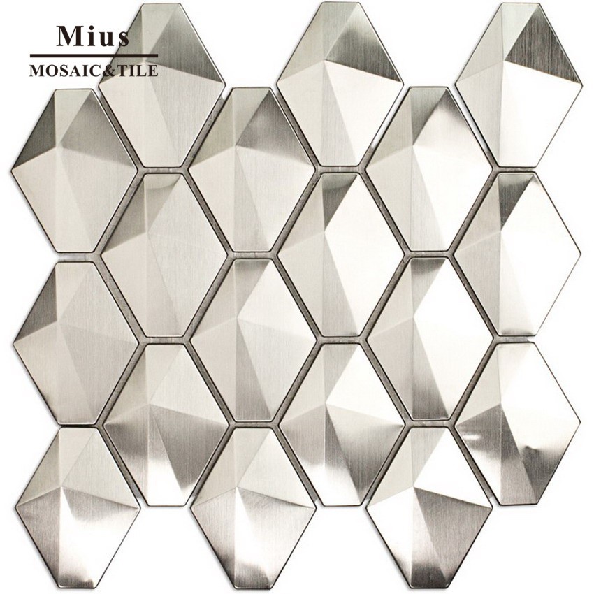 Silver Hexagon Metal Mosaic Tile