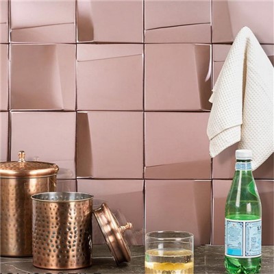 3D Gold Metal Kitchen Backsplash Tiles