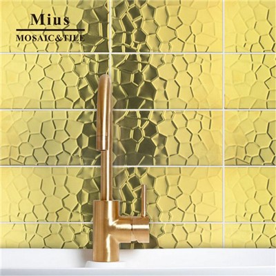 3D Gold Metallic Stainless Steel Mosaic Tiles