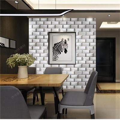 3D Silver Stainless Steel Metal Mosaic Brick