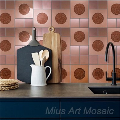 Circle Copper Kitchen Mosaic Tiles