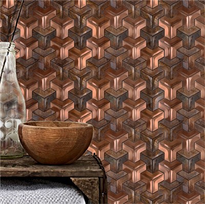 Copper Mosaic Kitchen Backsplash Tiles