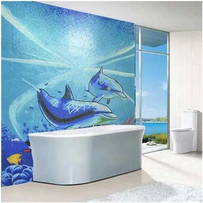 Dolphin Pattern Swimming Pool