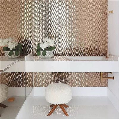 Gold Metal Bathroom Mosaic Tiles