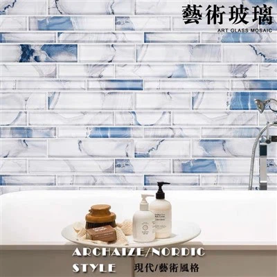 Strip Art Glass Mosaic Tile