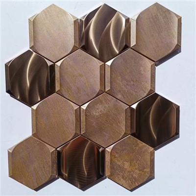 Copper Metal Mosaic Tiles For Kitchen Backsplish
